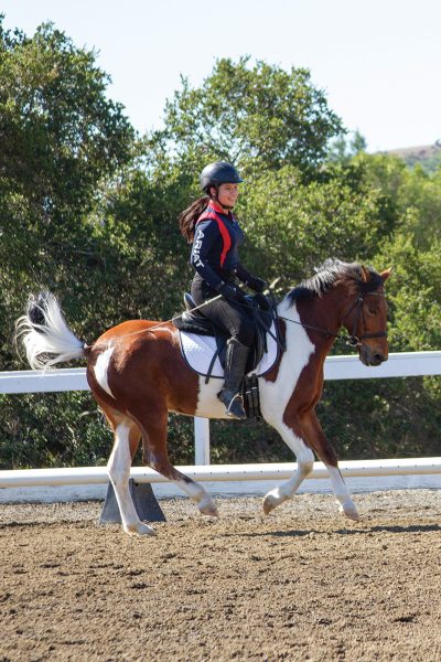 Mia riding her Chincoteague Pony, Fable