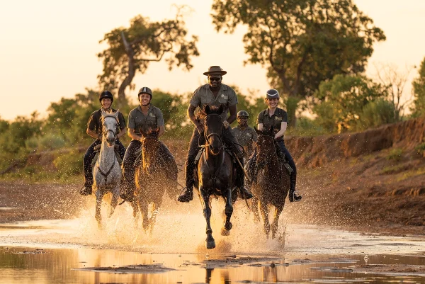 This Esme on a horseback safari in Africa.