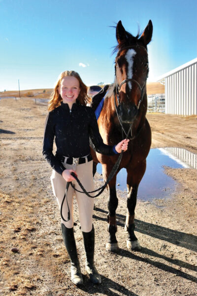 Caroline with her horse, Gigi
