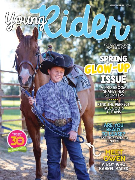 Owen and Dunny on the cover of Young Rider magazine.