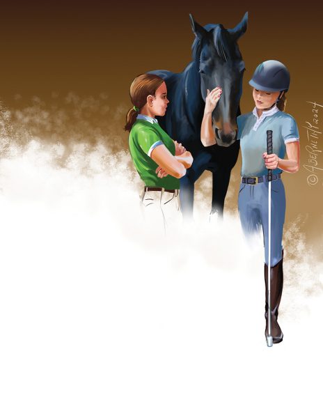 An illustration of Sophie meeting Freya.