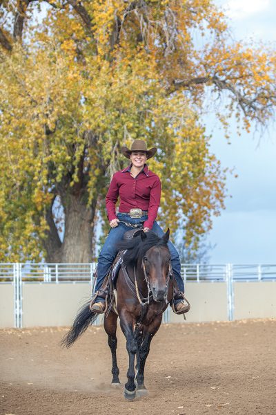 Payton Porterfield riding her horse, Steps of Perfection.