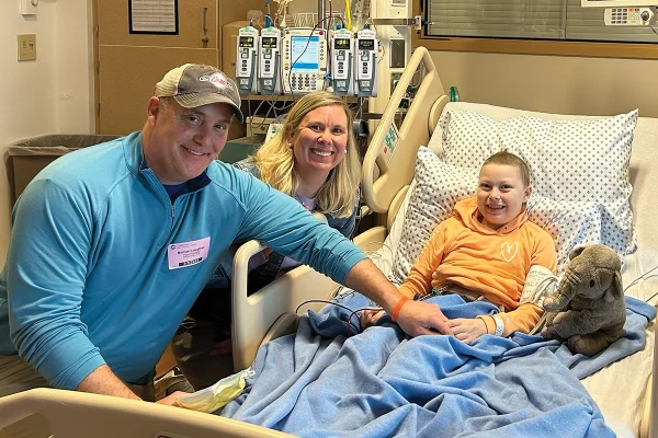 Sis and her parents on the day of her bone marrow transplant.