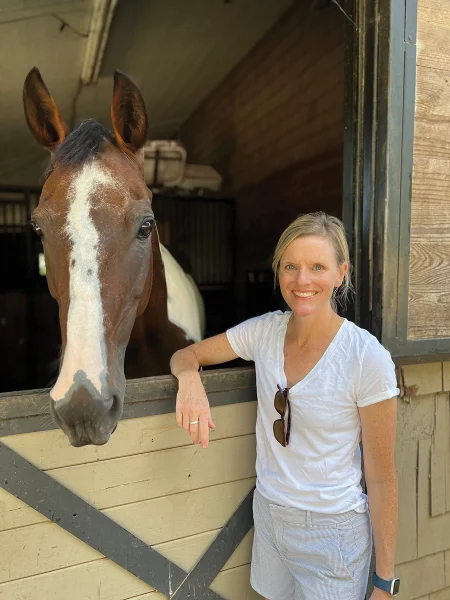 Mary with her horse.