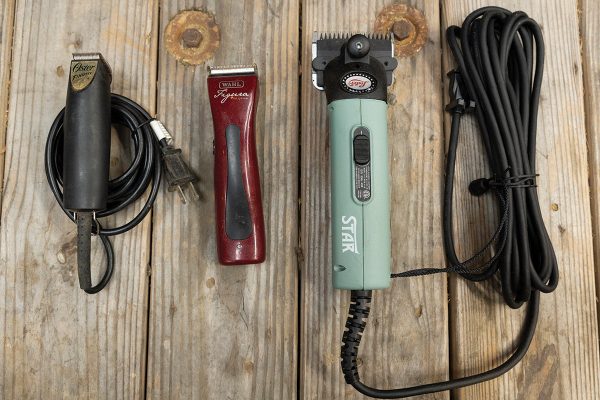 An array of clippers to use for winter horse clipping