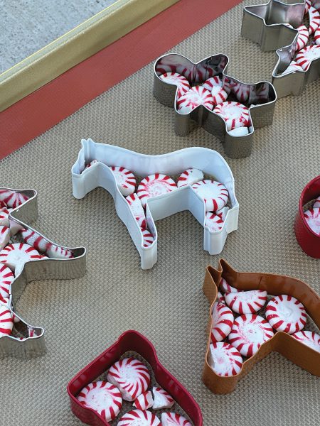 Making DIY horse peppermint ornaments.