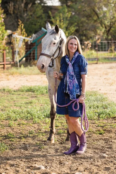 Dr. Rebecca Bellone and her Appaloosa, J.D.