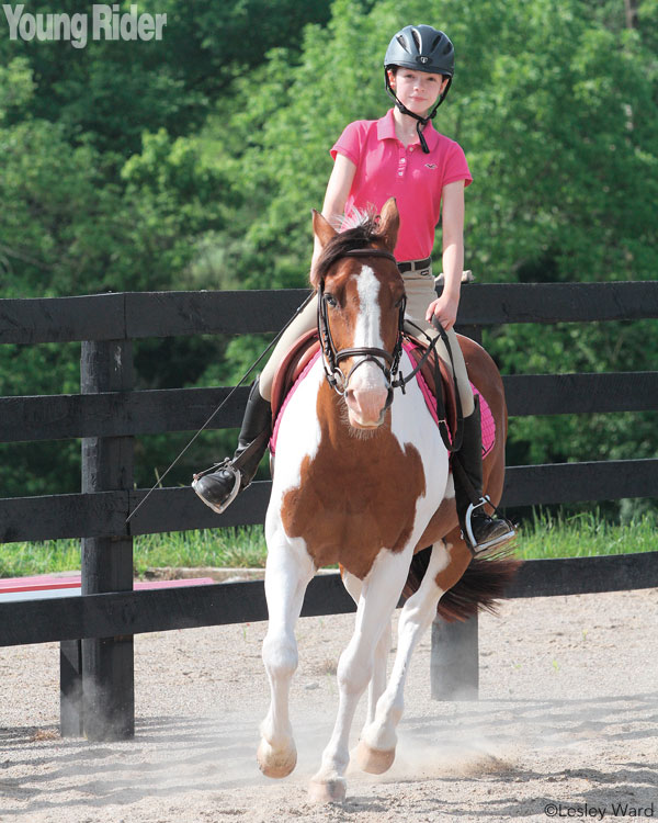 Cantering a horse