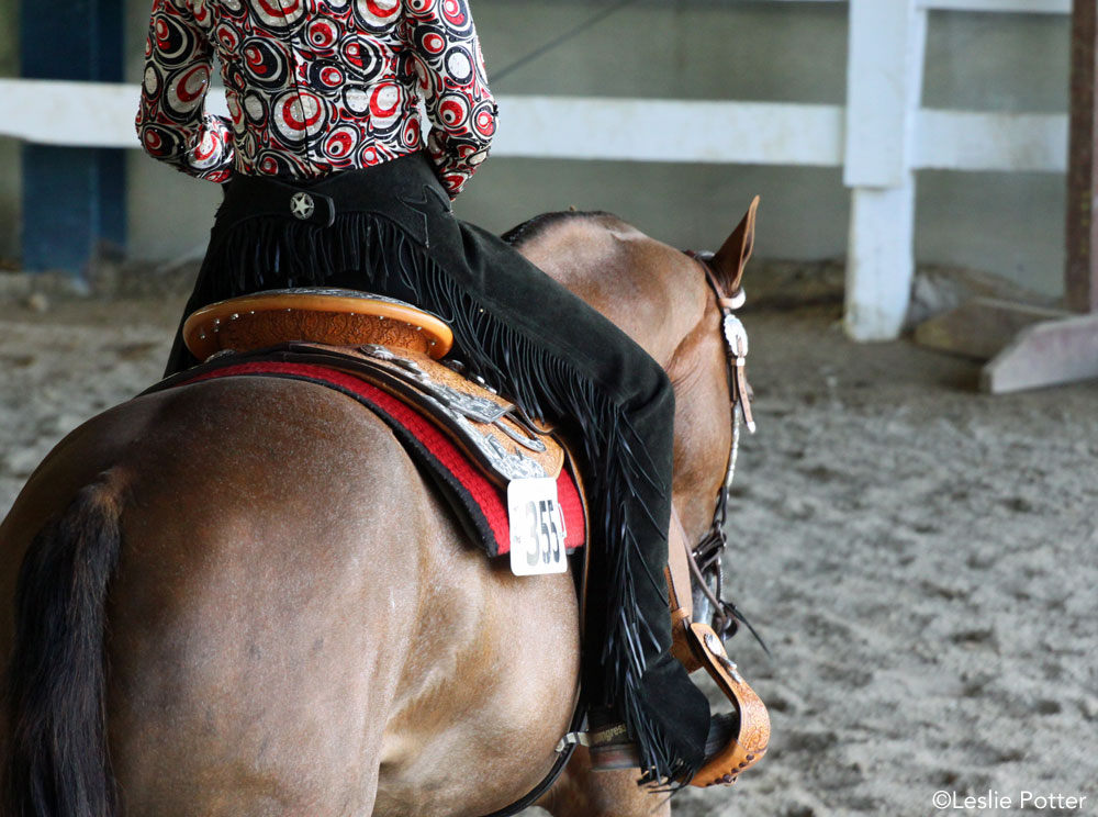 Western horse and rider at a horse show