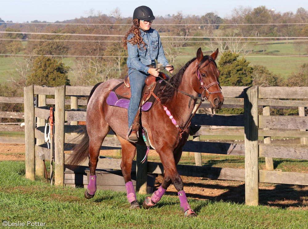 Riding a barrel racing horse outside the arena