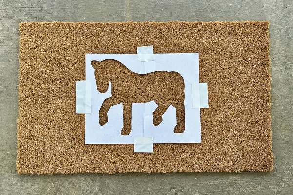 A stencil of a horse.