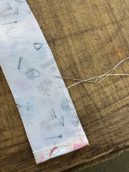 A cut strip of fabric.
