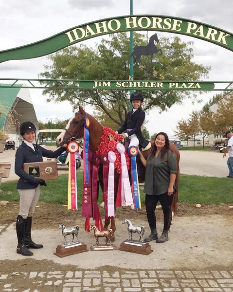 Enaya Carroll and her horse Thor after becoming National Champions at Arabian Sport Horse Nationals