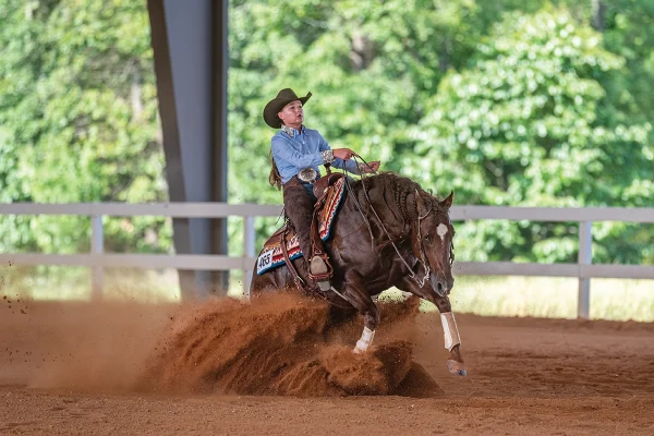 A reining sliding stop.