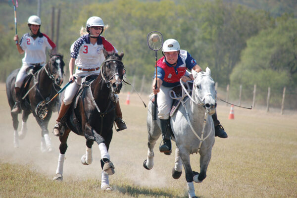 A polocrosse tournament