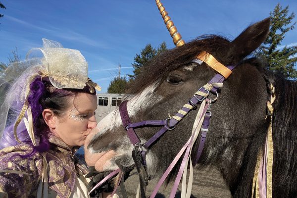 Author Kristina Lotz with her "unicorn"