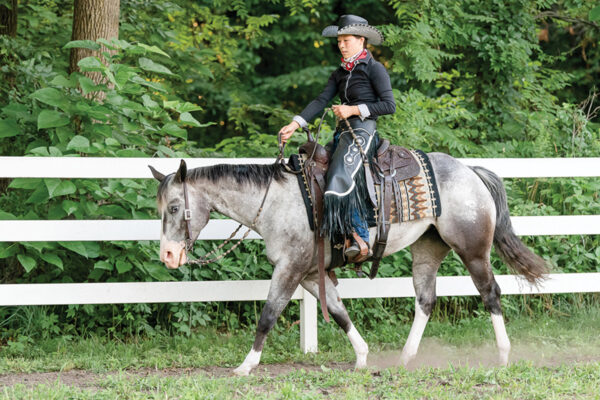 A youth equestrian of color competing in ranch riding