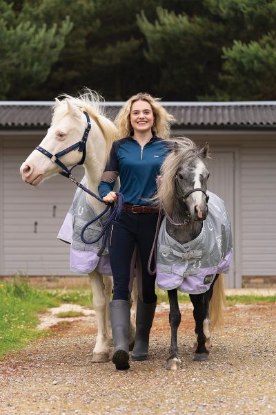 This Esme with Duke, her adopted Welsh Mountain Pony, and Mickey, her first pony.