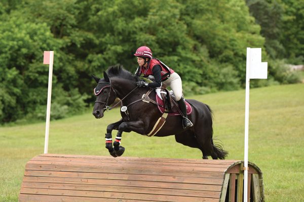 Equestrian Aubrey Early competing in cross-country for the Transylvania University Eventing Team. These students are providing college application tips for equestrians.