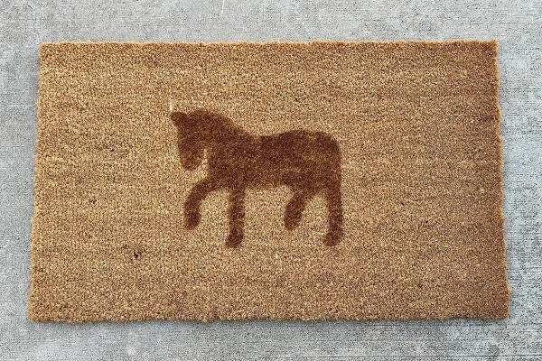 A DIY horsey doormat.