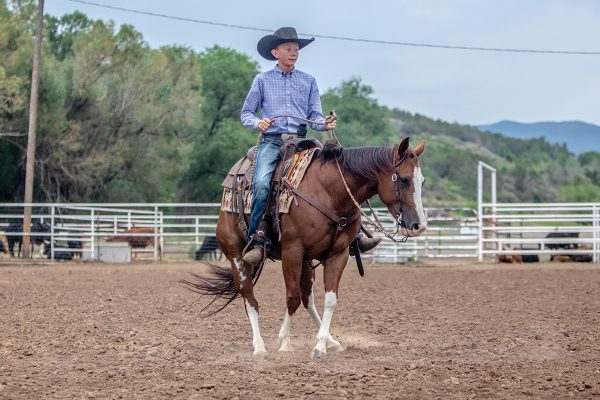 Parker Ralston turning his horse