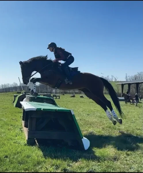 Emma jumping her new horse, Oliver.