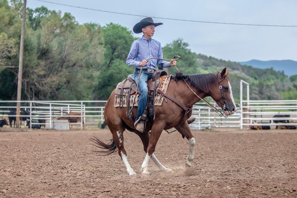 Parker Ralston performing a reining spin