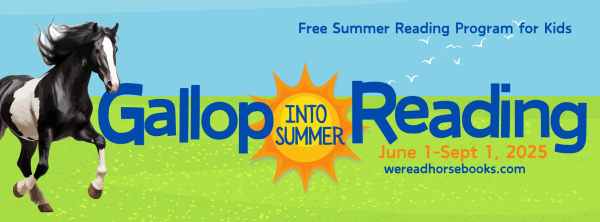 The fourth annual We Read Horse Books Summer Reading Program graphic.