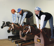 Student jockeys practice on Equicizers